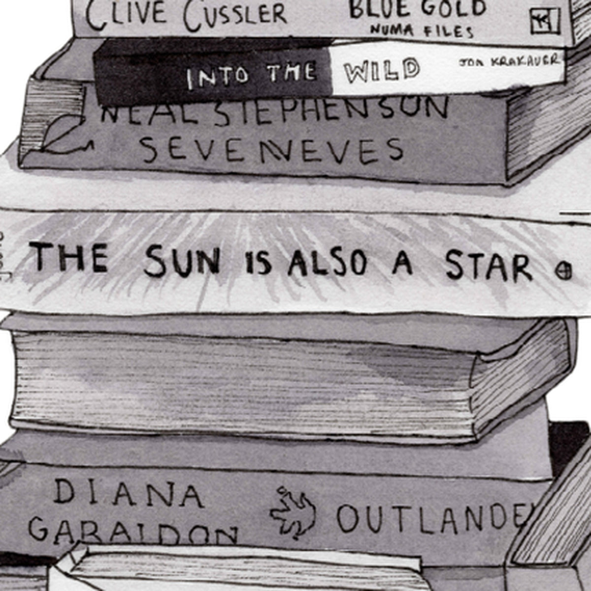 Escape Greeting Card, close-up of the artwork