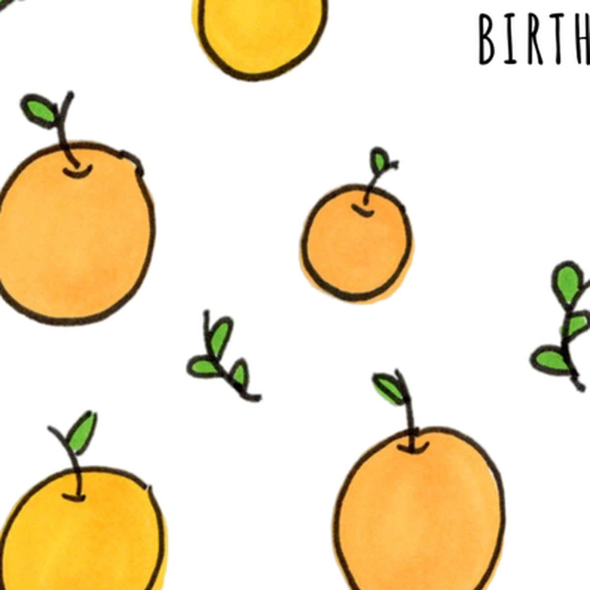 Orange You Glad Greeting Card, close-up of the artwork