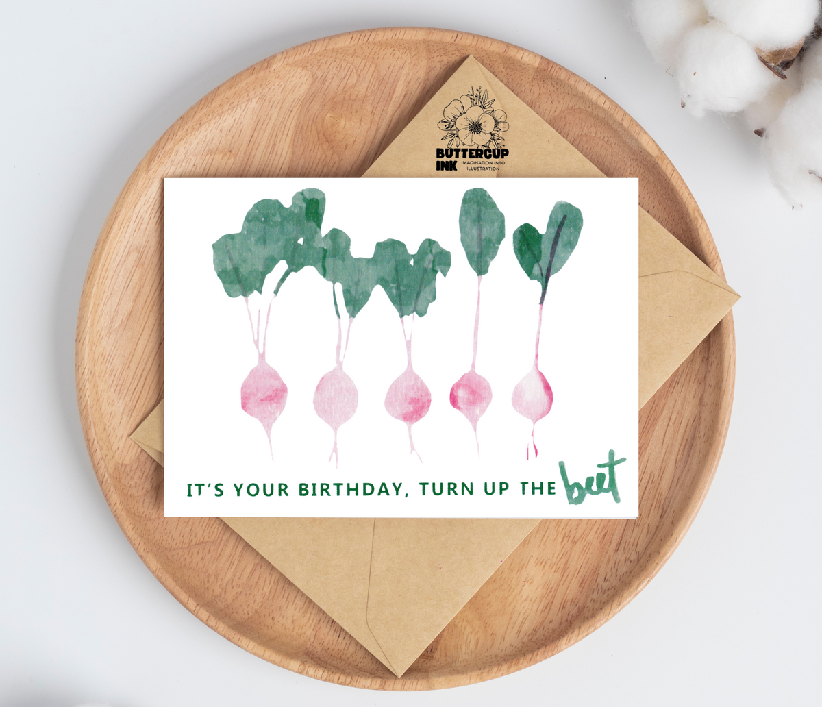 Turn up the beet greeting card