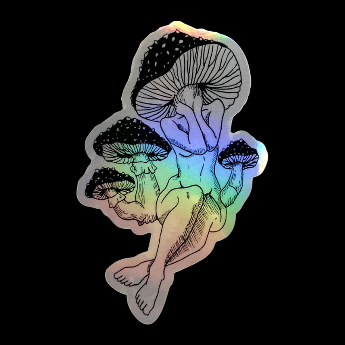 Mushroom Lady die-cut sticker