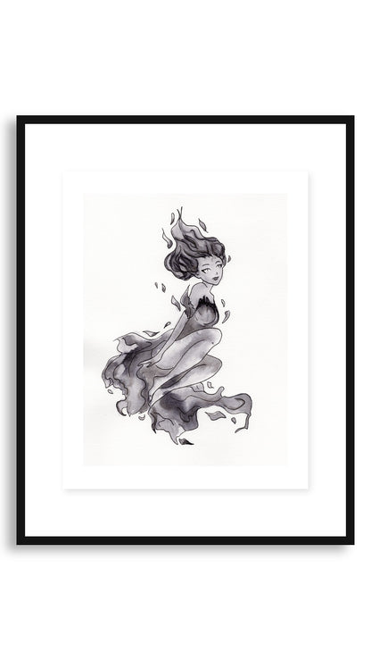 Flame Print, shown framed
