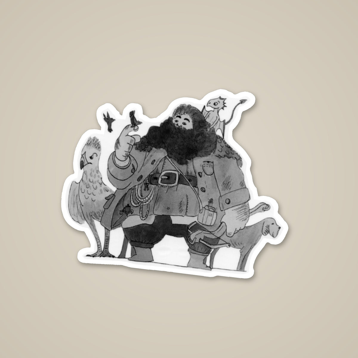 Hagrid's Friends Sticker, die-cut vinyl sticker