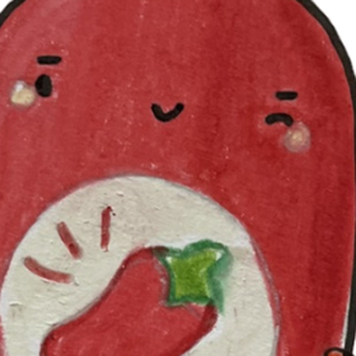 Hot stuff Greeting Card, close-up of the artwork