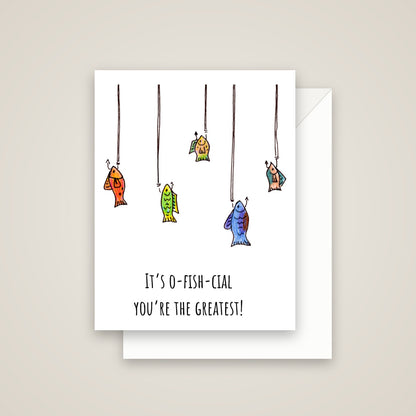 O-Fish-Cial Greeting Card, with white envelope