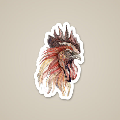 Rooster Sticker, die-cut vinyl sticker