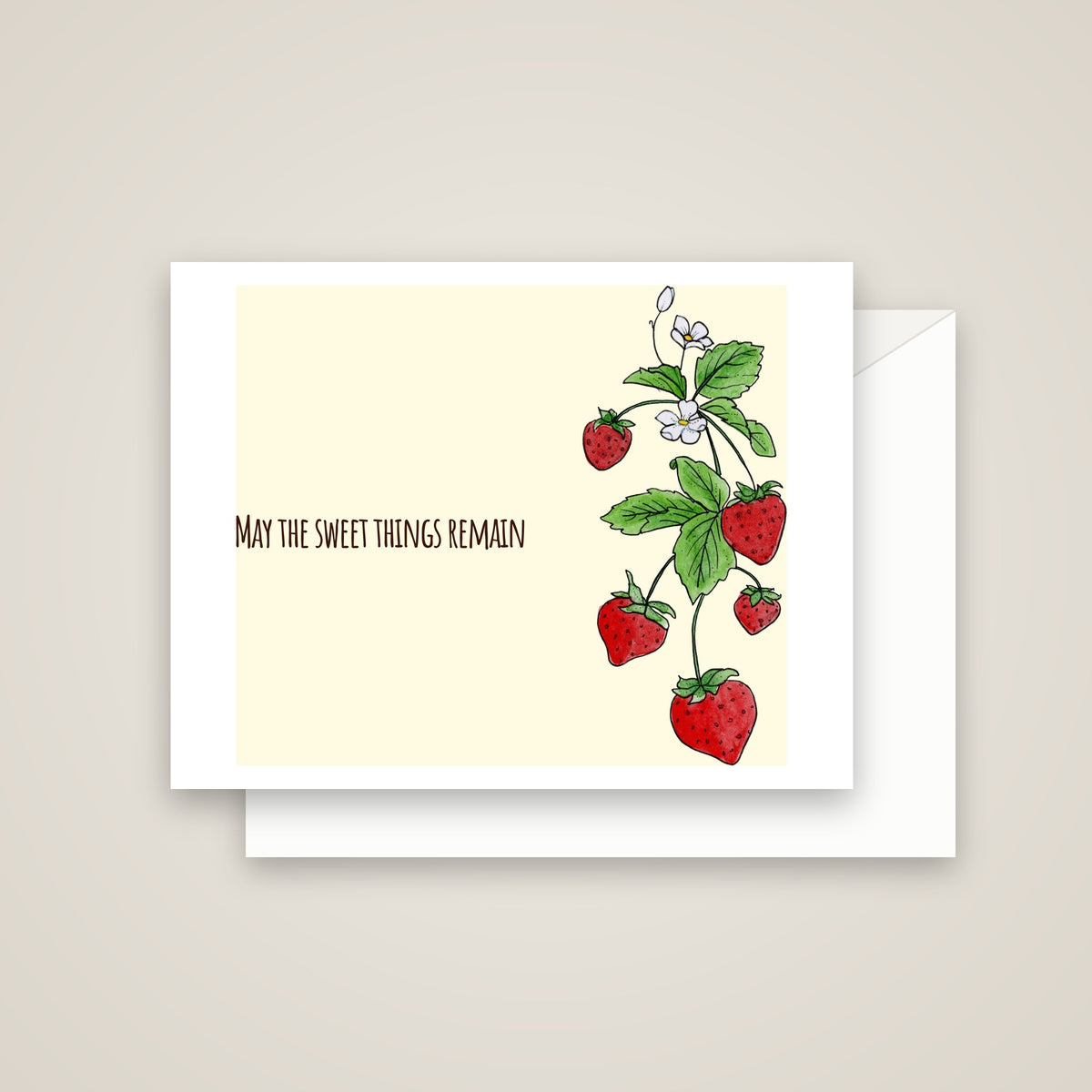 Strawberry loss Greeting Card, with white envelope