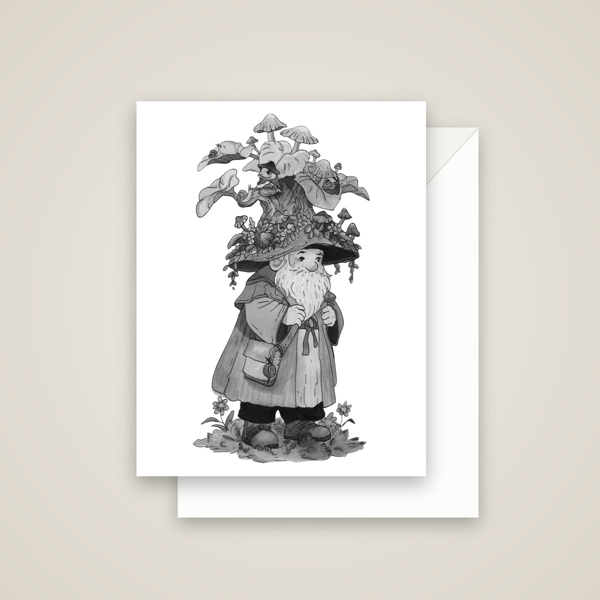The Wandering Mycologist Greeting Card, with white envelope