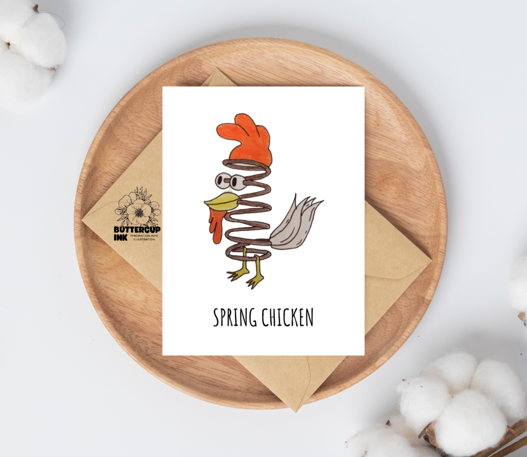Spring Chicken greeting card