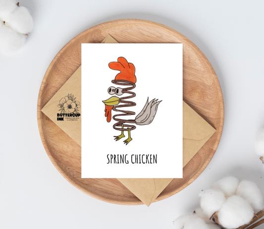 Spring Chicken greeting card