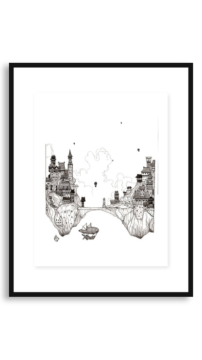 Floating Village framed print