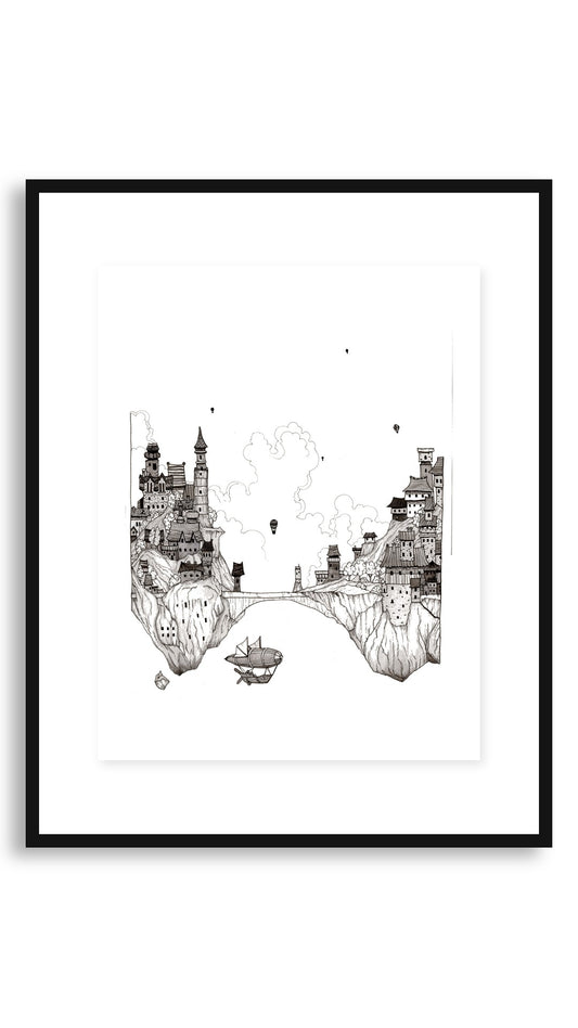 Floating Village framed print