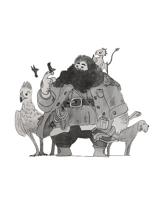 Hagrid's Friends art print, unframed