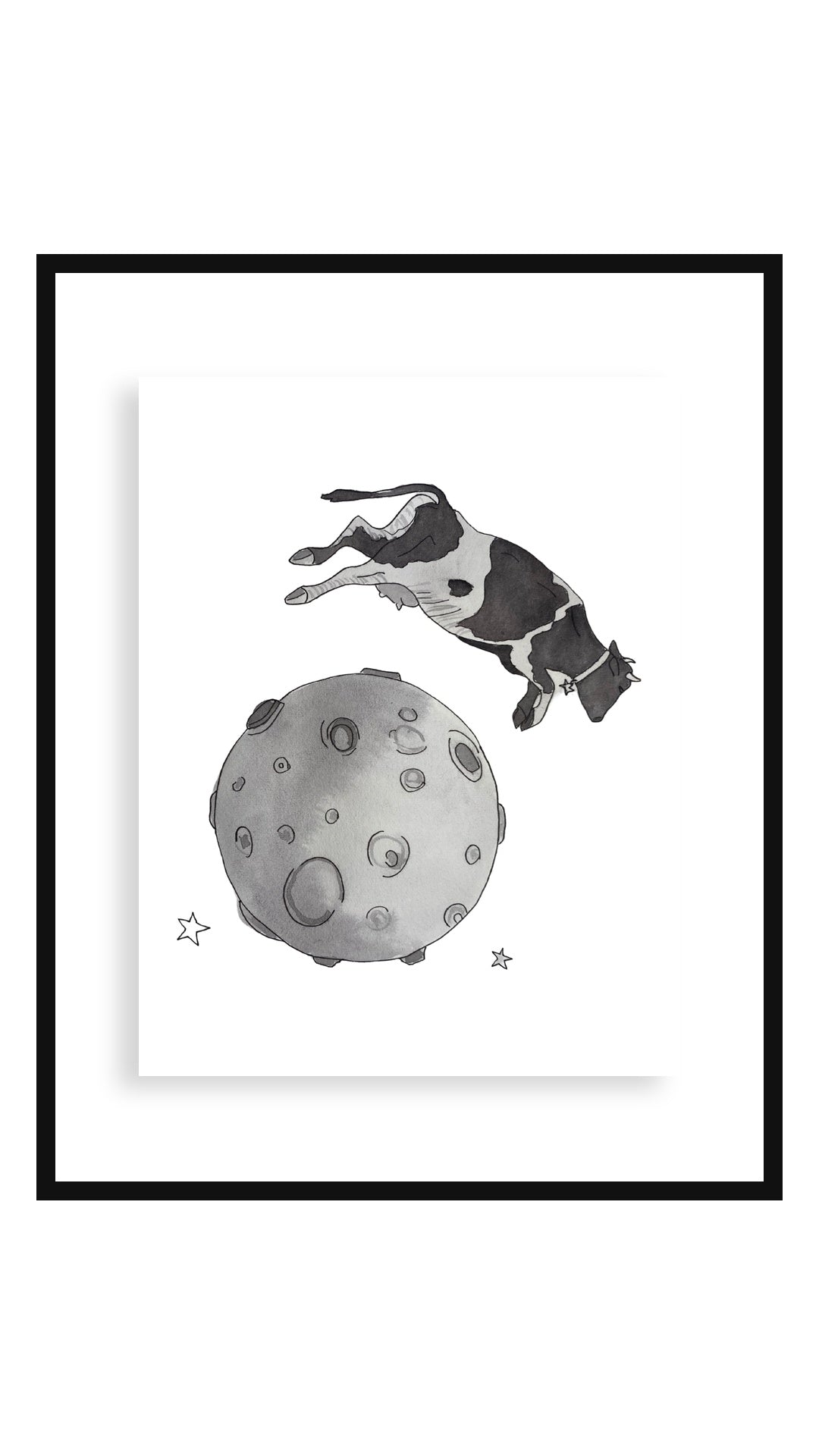 Moon art print in an 11x14 floating black frame — Buttercup Ink