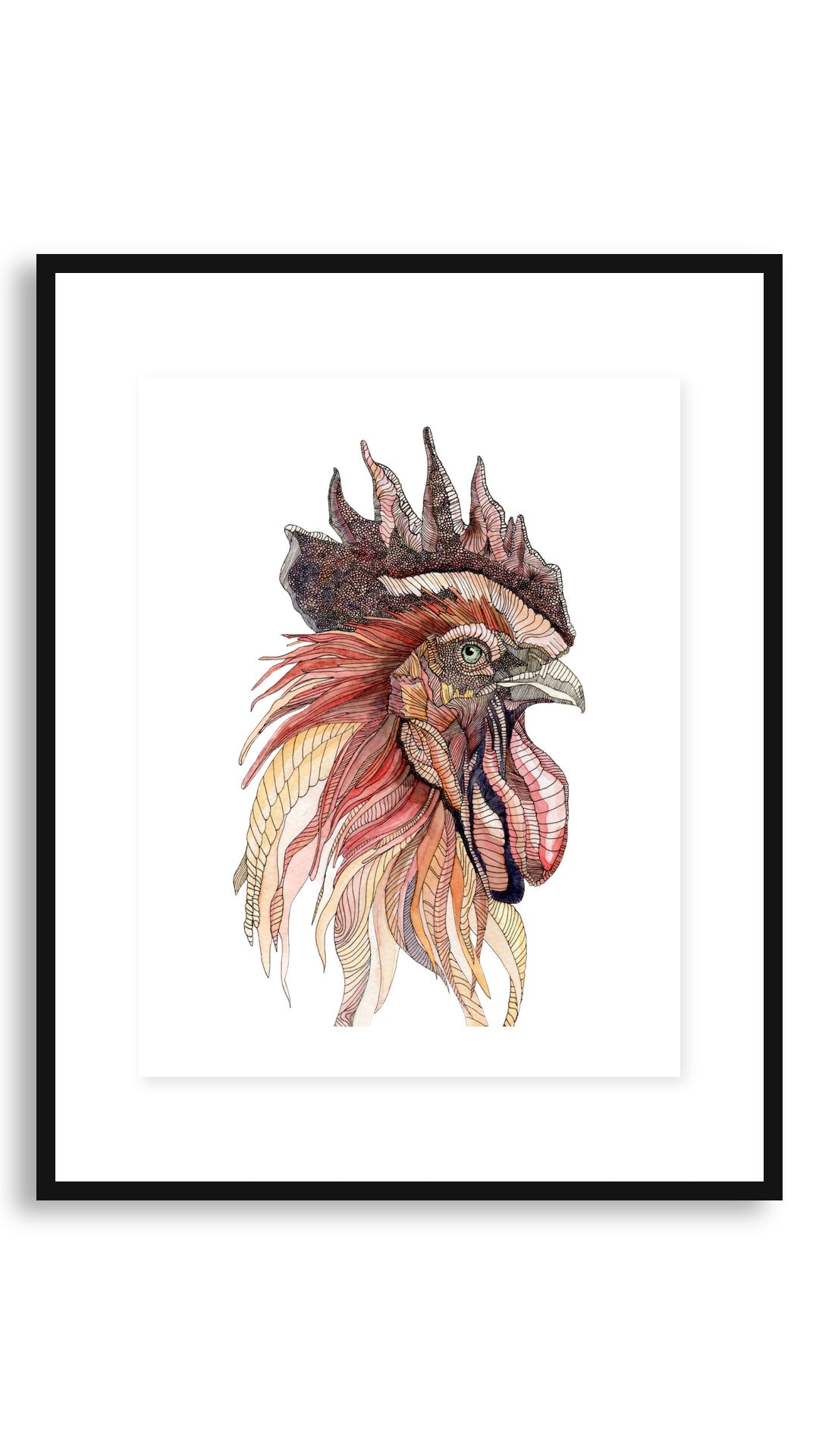 Rooster framed print
