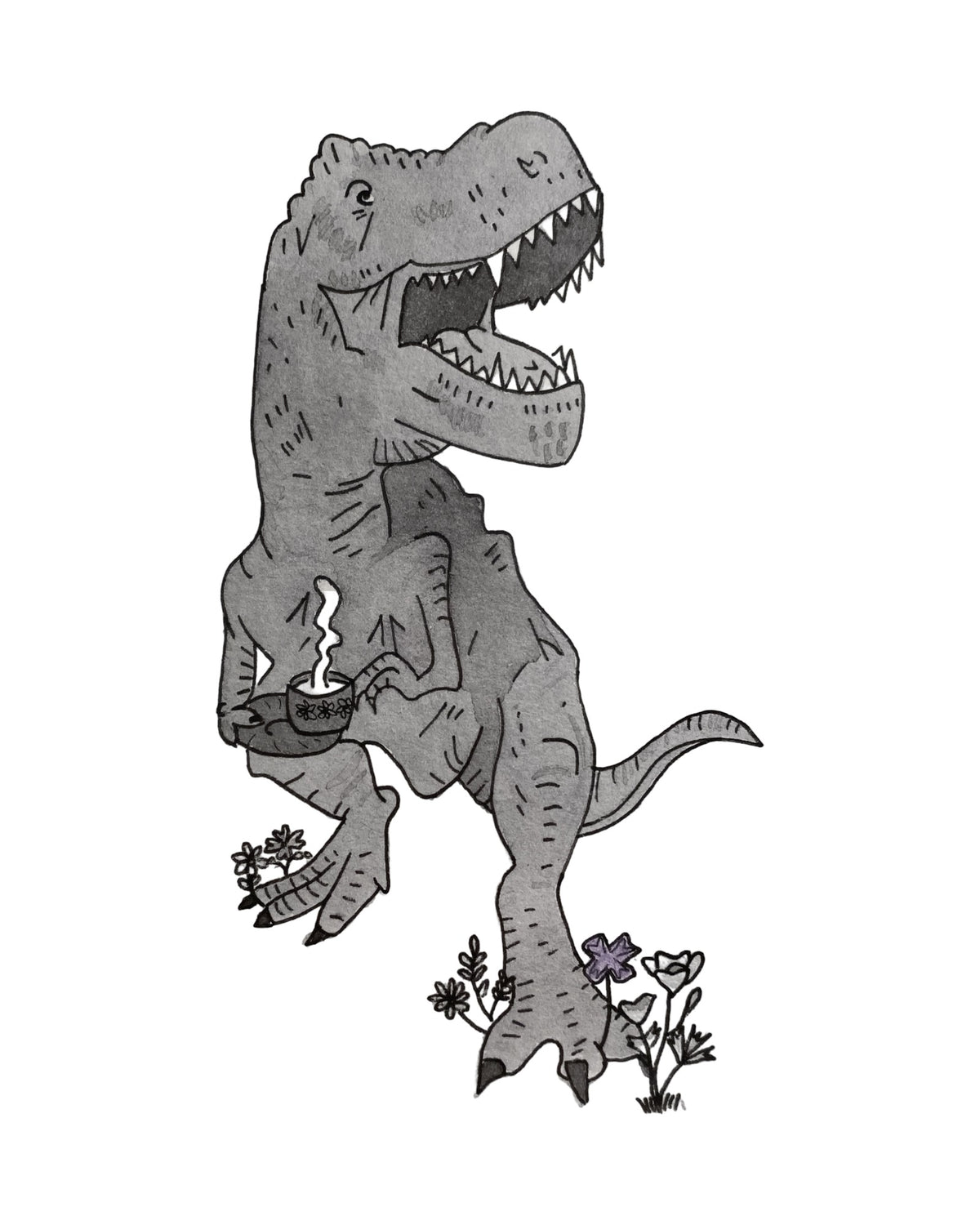 Tea-Rex art print, unframed