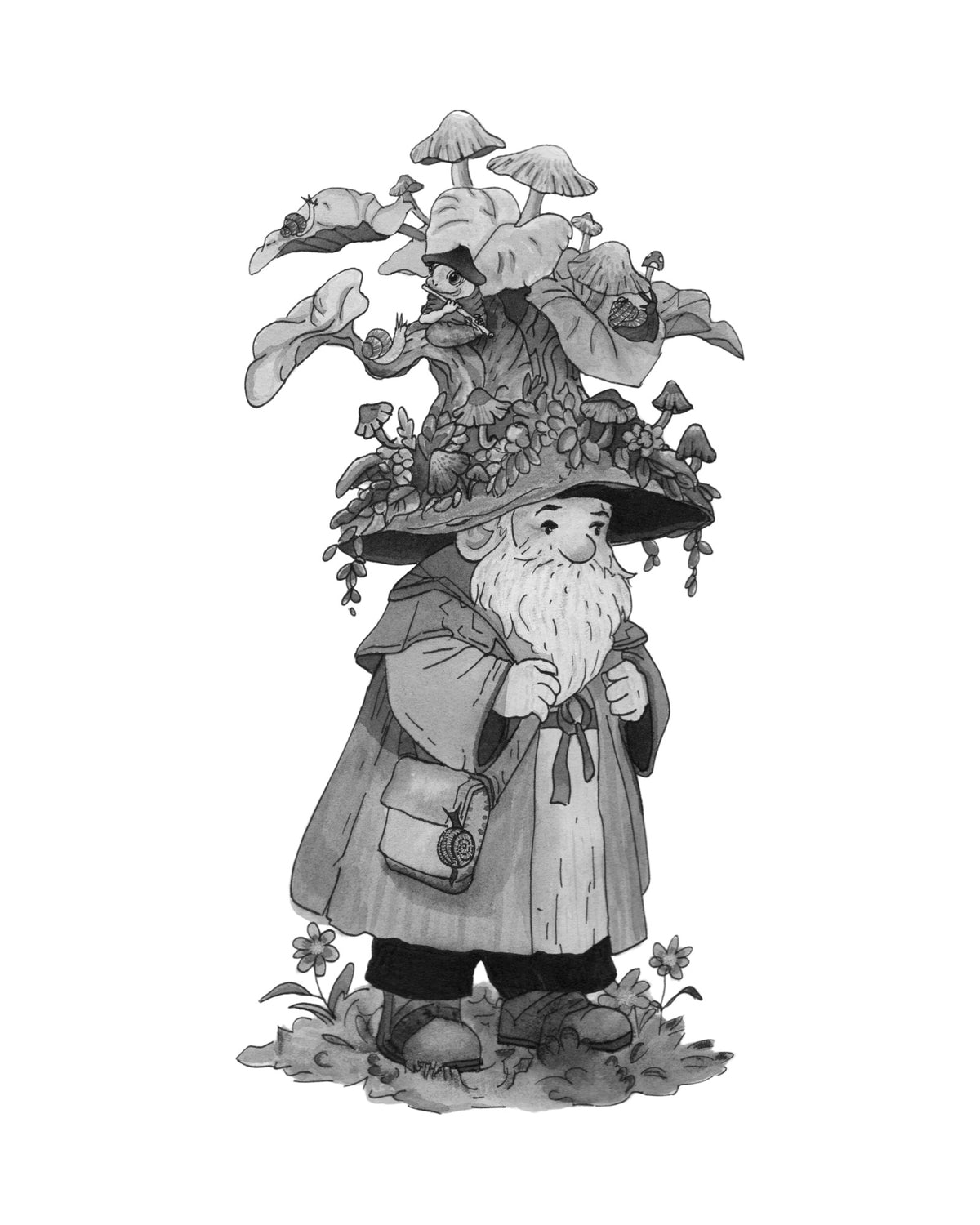 The Wandering Mycologist art print, unframed