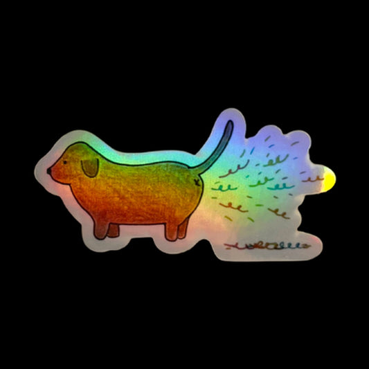 Dog Poof die-cut sticker