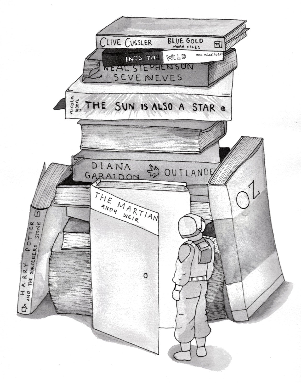 Escape, original hand-drawn artwork by Kelsey Lopin