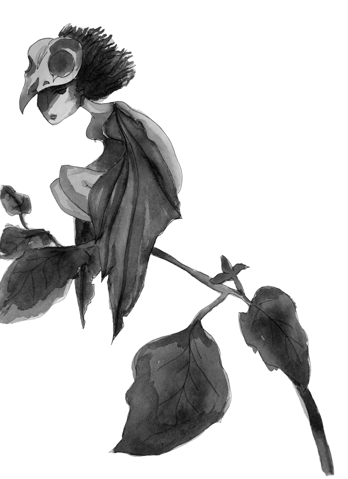 Nocturna, original hand-drawn artwork by Kelsey Lopin
