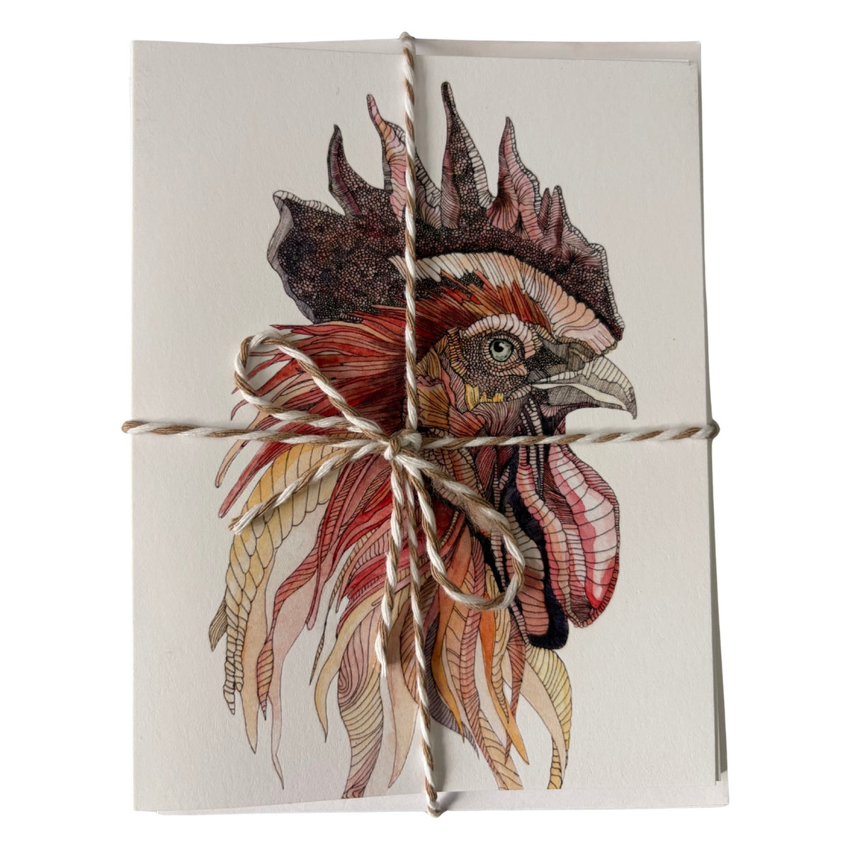 Natural Geometry Card Pack, five cards tied together