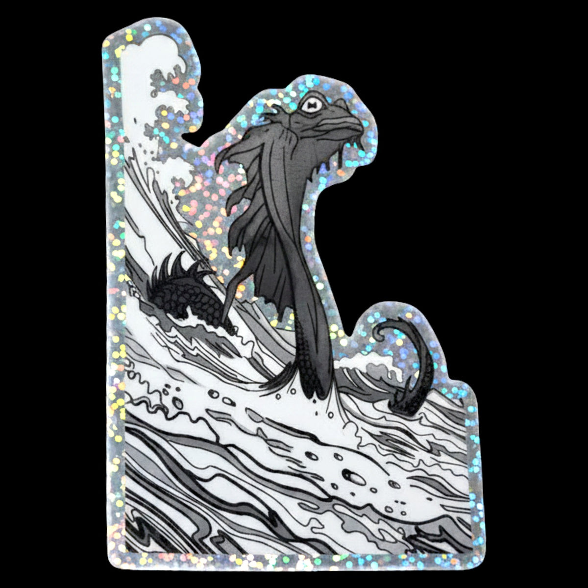 Sea Serpent die-cut sticker
