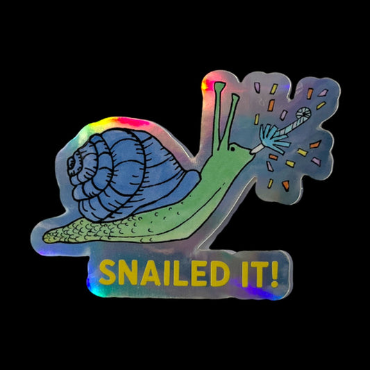 Snailed It die-cut sticker